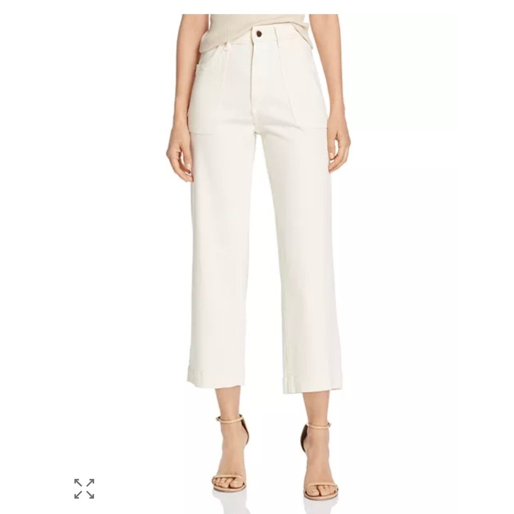 DL1961 Marianna Hewitt Hepburn Cropped High Rise Wide Leg Jeans Sutter 34‎ NWT